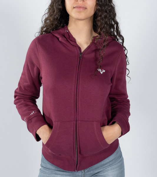Felpa Amaranto Donna Identity con Zip - Logo Football Player