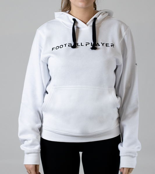 Felpa Bianca Donna con Cappuccio - Logo Scritta Football Player