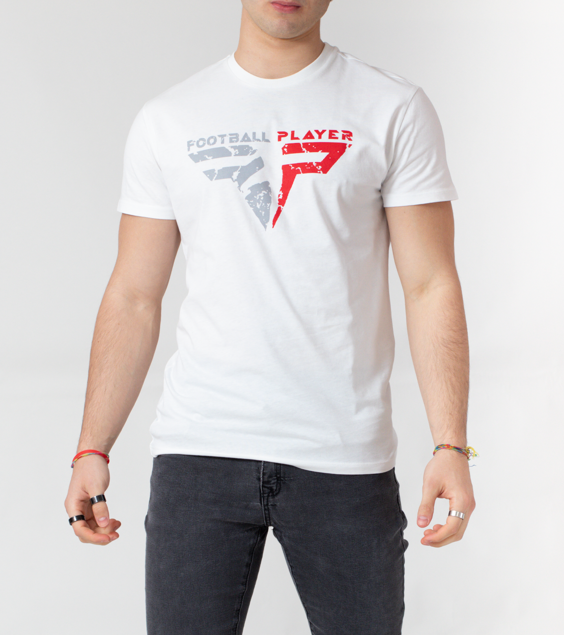 T-Shirt Bianca Uomo - Logo Vintage Football Player