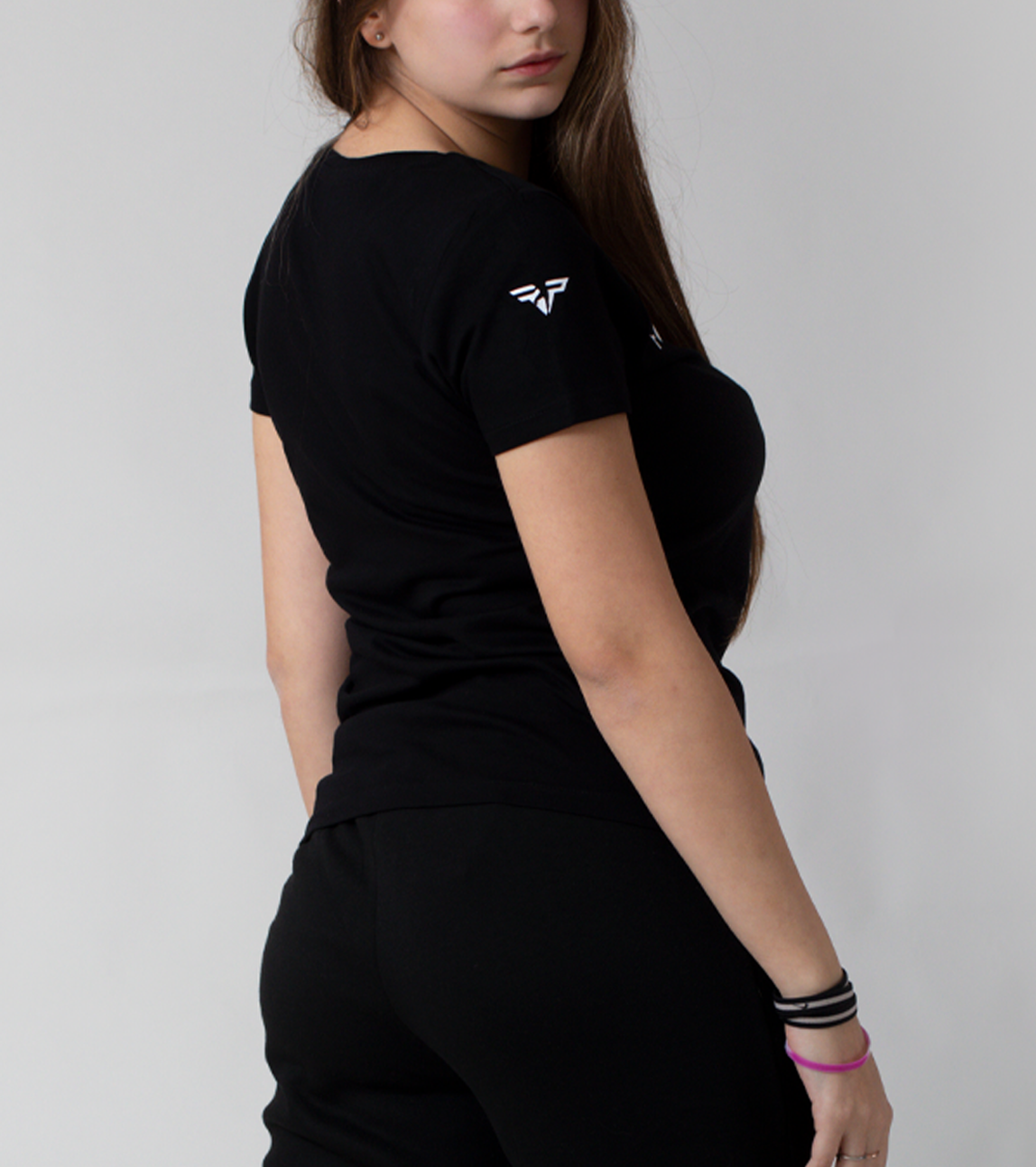 T-Shirt Nera Donna - Logo Scritta Football Player