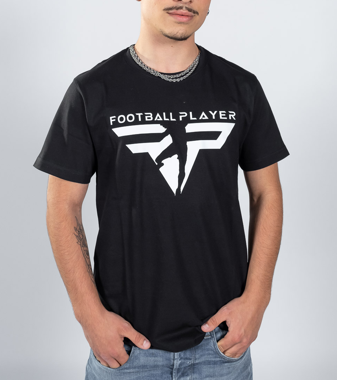 T-Shirt Nera Uomo - Logo Football Player