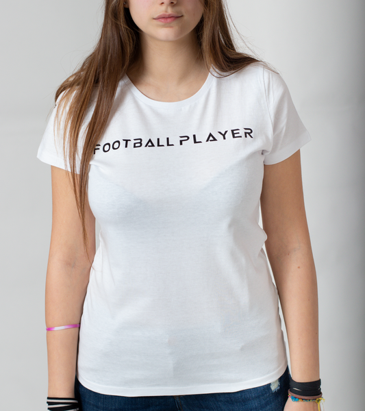 T-Shirt Bianca Donna - Logo Scritta Football Player