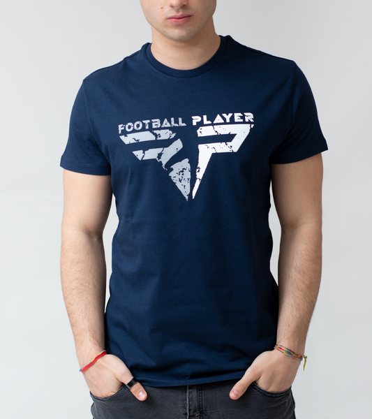 T-Shirt Blu Uomo - Logo Vintage Football Player