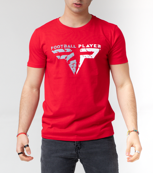 T-Shirt Rossa Uomo - Logo Vintage Football Player
